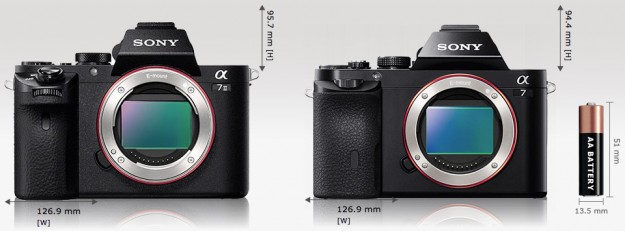 Sony A7 vs A7II Size Comparison 